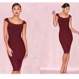 House Of CB, 'Anelle' Wine Bandage Dress, Size XS